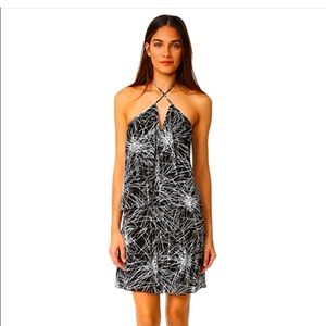 Diane von furstenberg layered halter dress low back